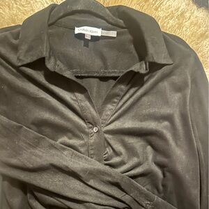 Calvin Klein Microsuede Blouse